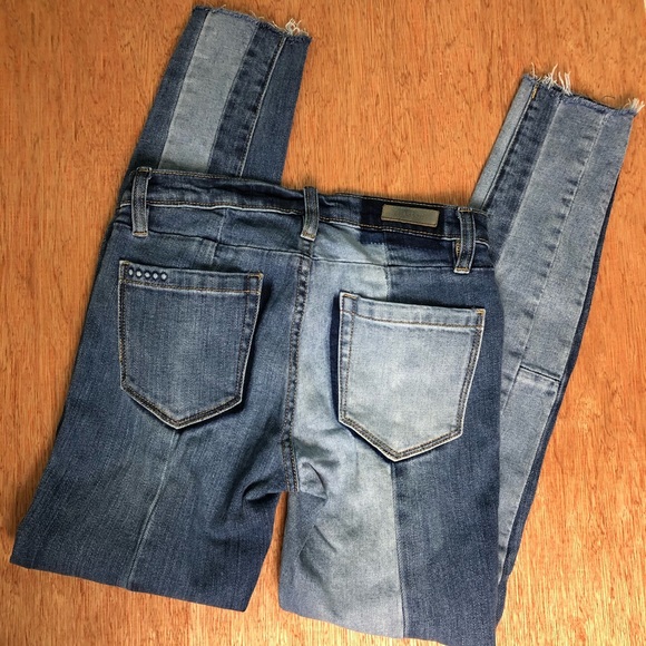 SOLD.  Blanknyc The Reade Crop Patchwork Jeans - Picture 4 of 7